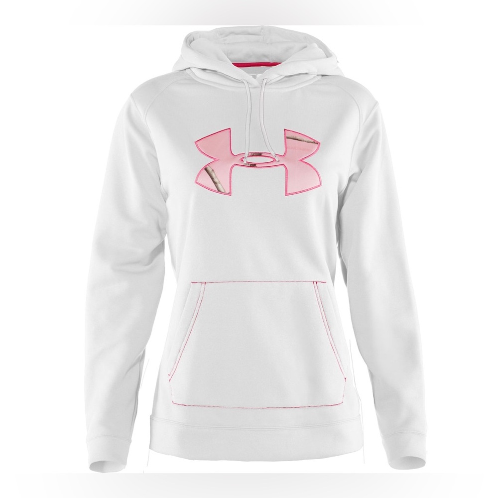 Under Armour Women's Tackle Twill Hooded Sweatshirt pink camo M